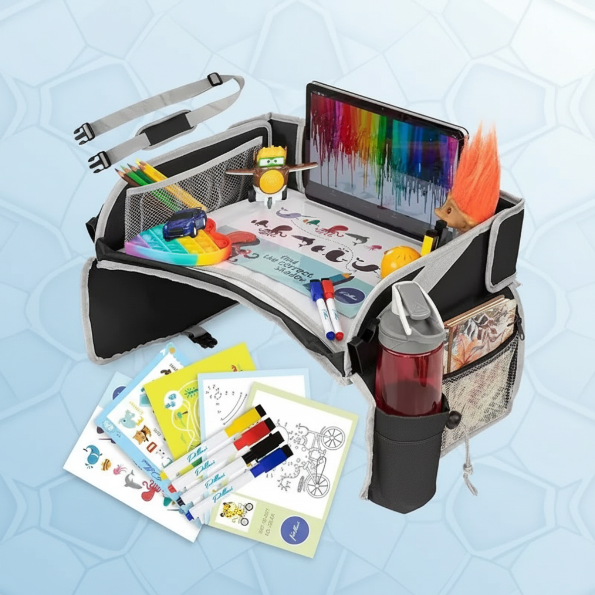 TravelBuddy – Coche y artículos imprescindibles – Tabla de viaje plegable para niños