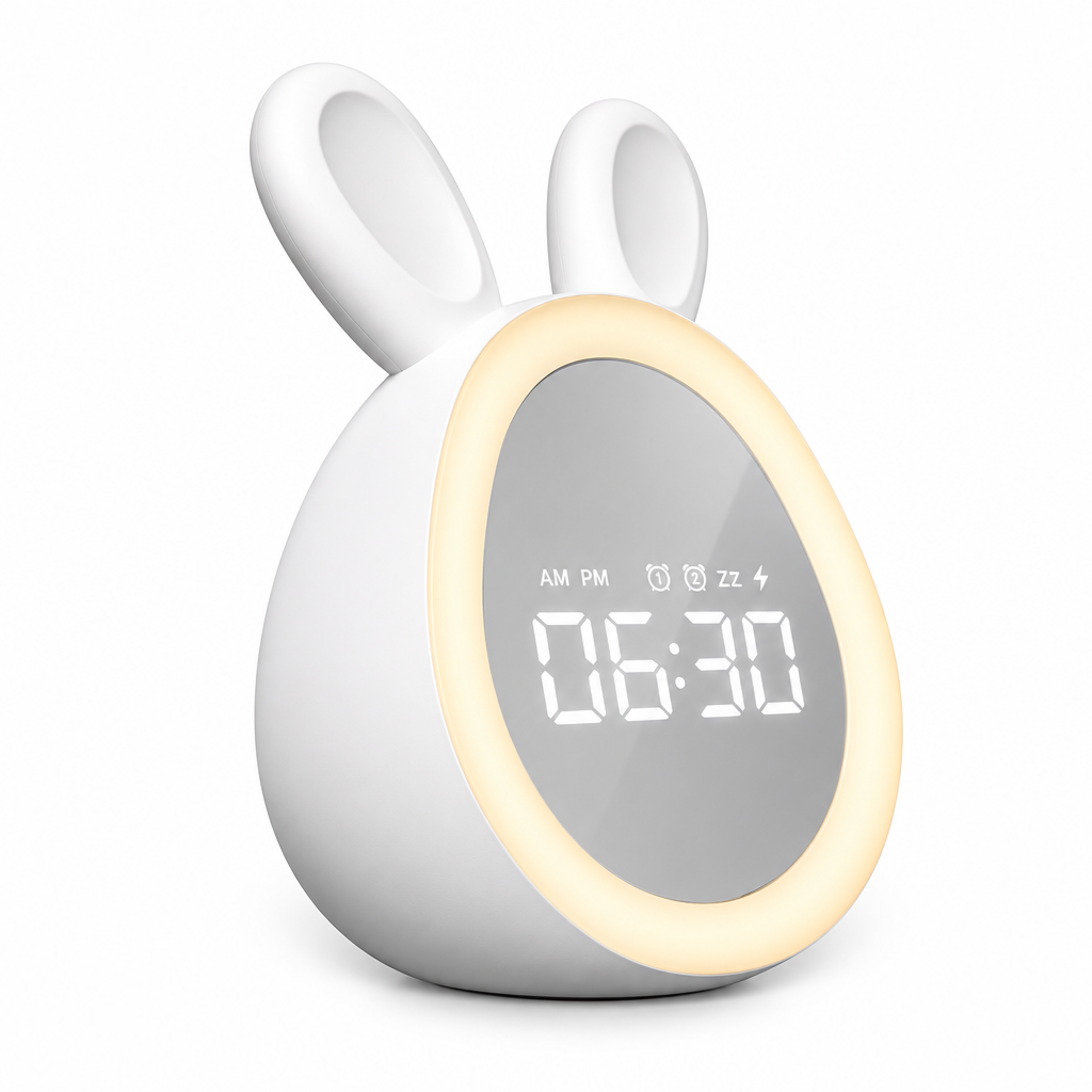 BunnyGlow – Bonito y práctico: despertador digital para niños con luz nocturna