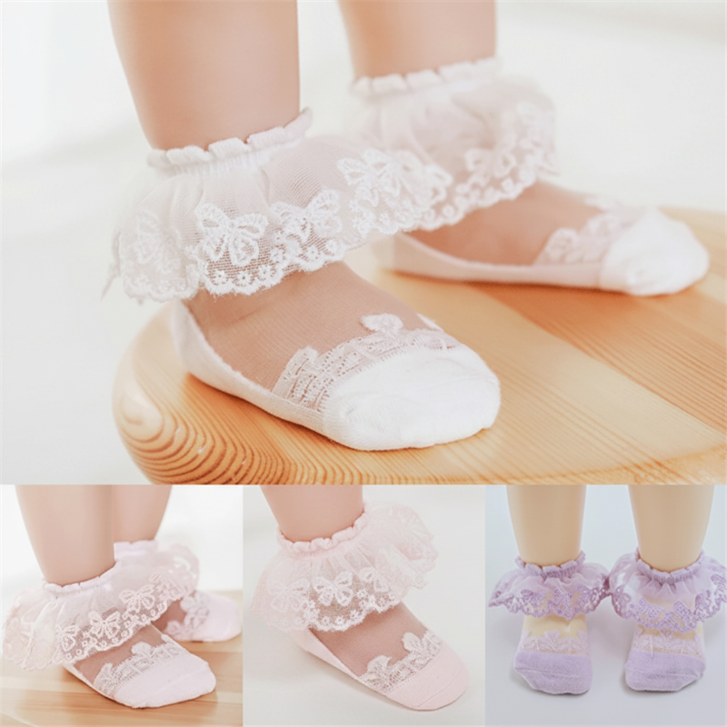 BabyBliss – Cómodos y ligeros: calcetines de encaje para bebé