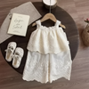 TinyLuxe – Conjunto de verano de Somerset: top de encaje y pantalones de pierna ancha