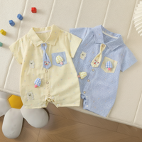 Thumbnail for KiddoStyle – Bonito y suave – Mono infantil con corbata y parche
