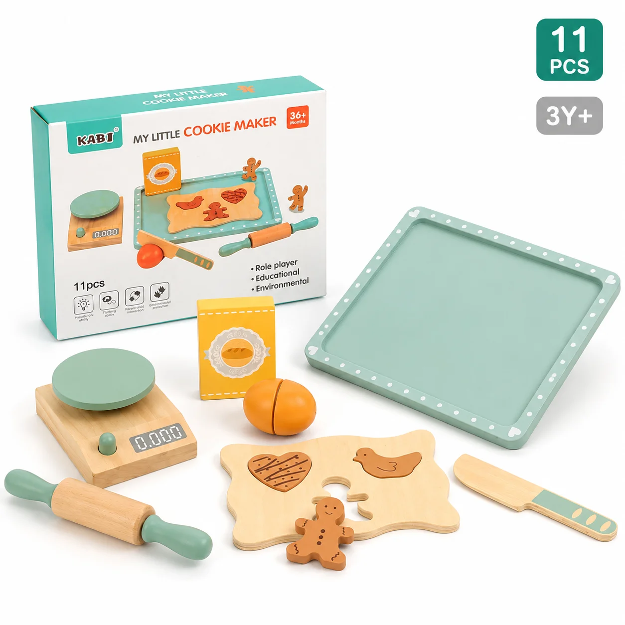 BakeBuddy – Creativo y educativo – Juego de repostería de madera