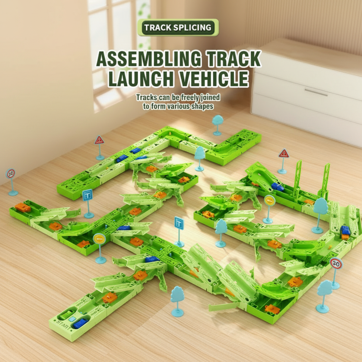 GravityRacer – Educativo y divertido – Set de pista con vehículos para montar uno mismo