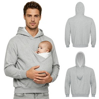 Thumbnail for CuddleDad – Cómoda y práctica: sudadera con capucha para hombre con bolsillo tipo canguro