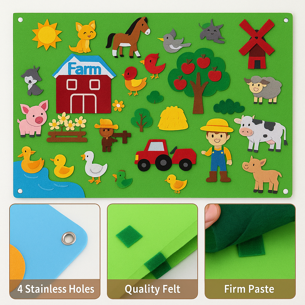 FeltBoard™ - Conozca a los maravillosos animales - Tablero de fieltro