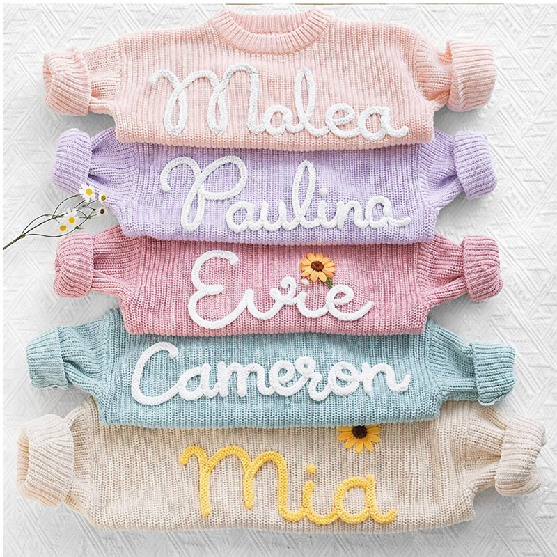 TinyStitch – Jersey de punto personalizado con nombre para niños