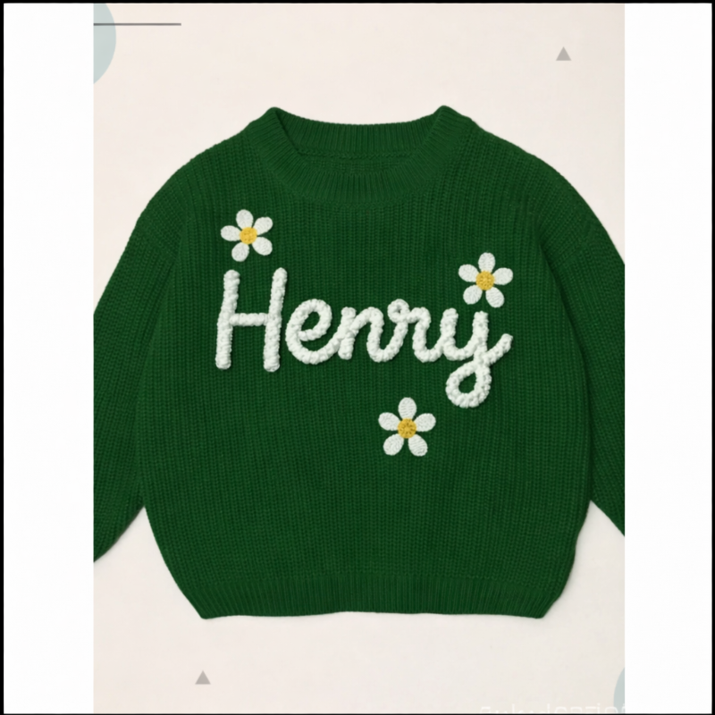 TinyStitch – Jersey de punto personalizado con nombre para niños