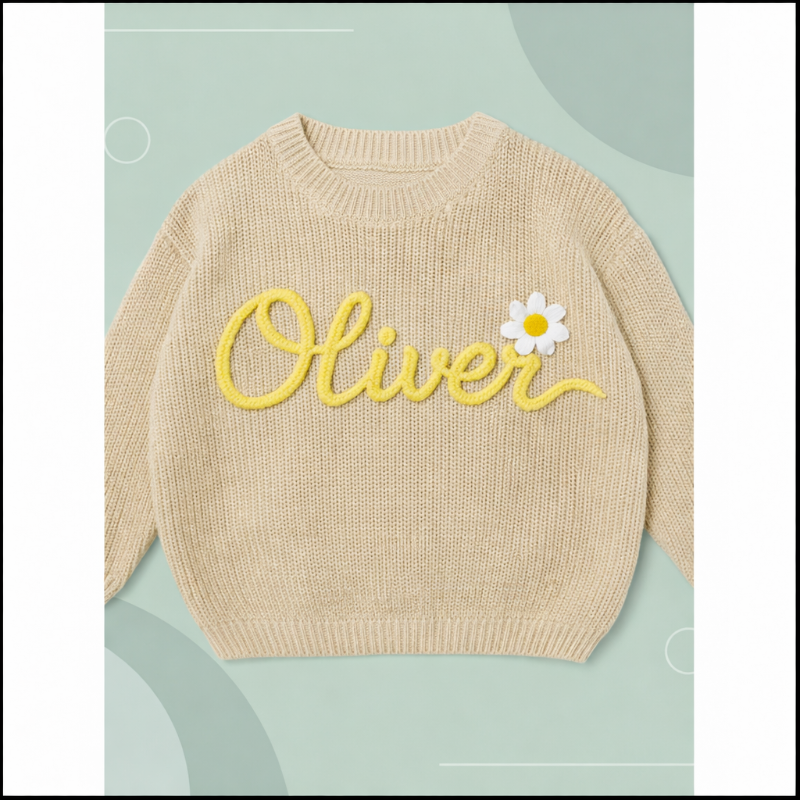 TinyStitch – Jersey de punto personalizado con nombre para niños