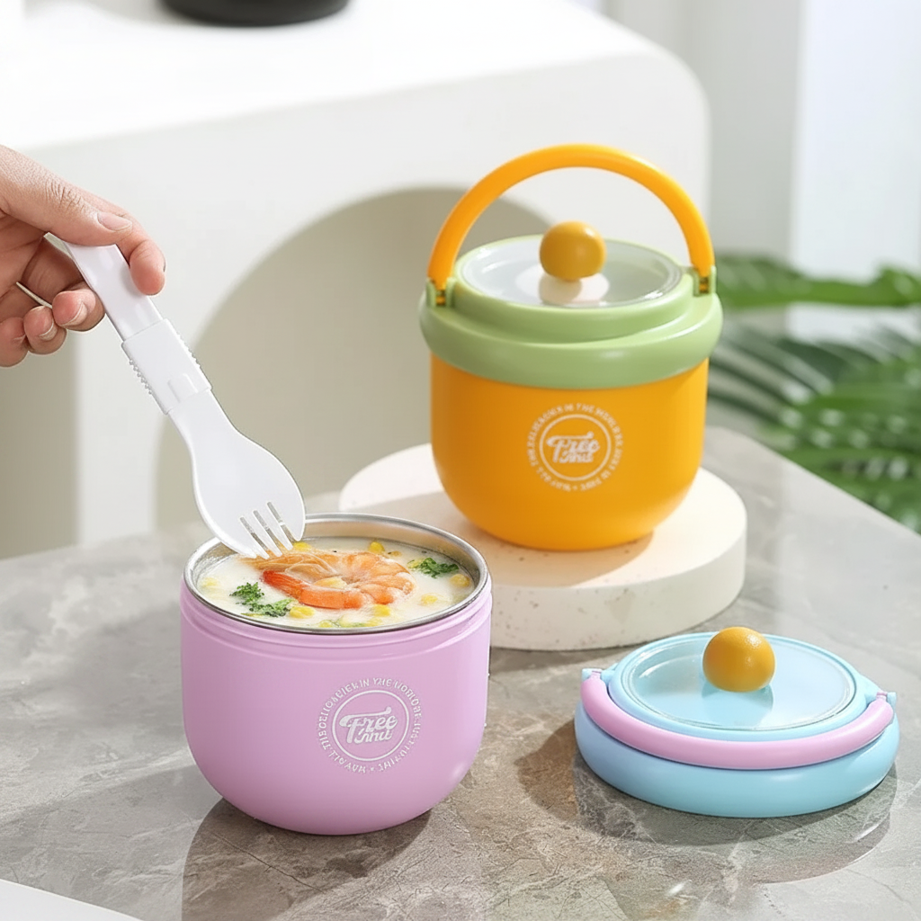MealMate – Práctico y aislante: cuenco de acero inoxidable para el almuerzo con cuchara