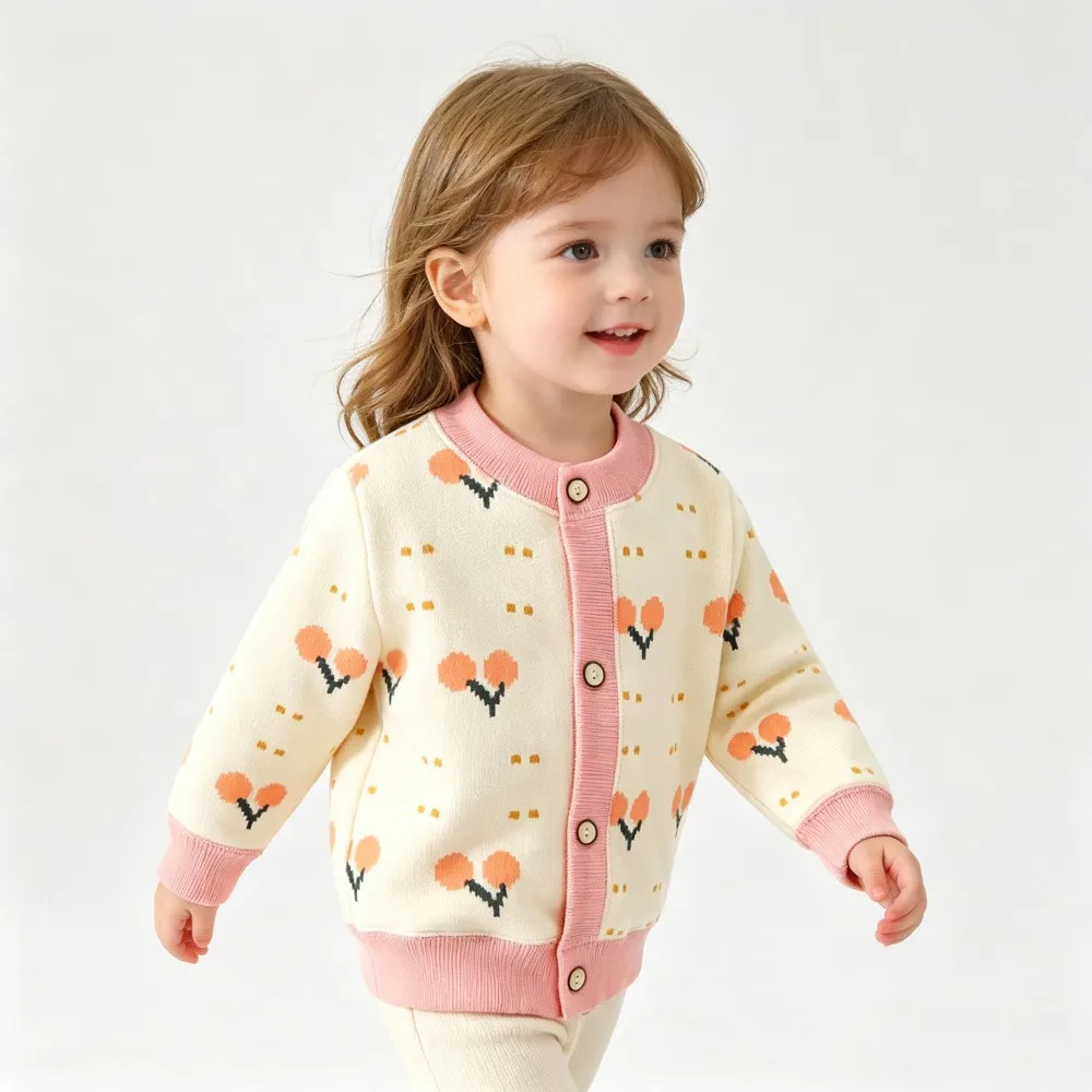 CozyCardi – Suave y cálido: chaleco de punto con bonitos estampados