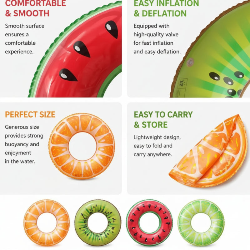 SunSplash – Tropical y cómodo – Flotador con frutas tropicales