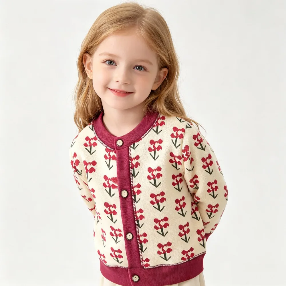 CozyCardi – Suave y cálido: chaleco de punto con bonitos estampados