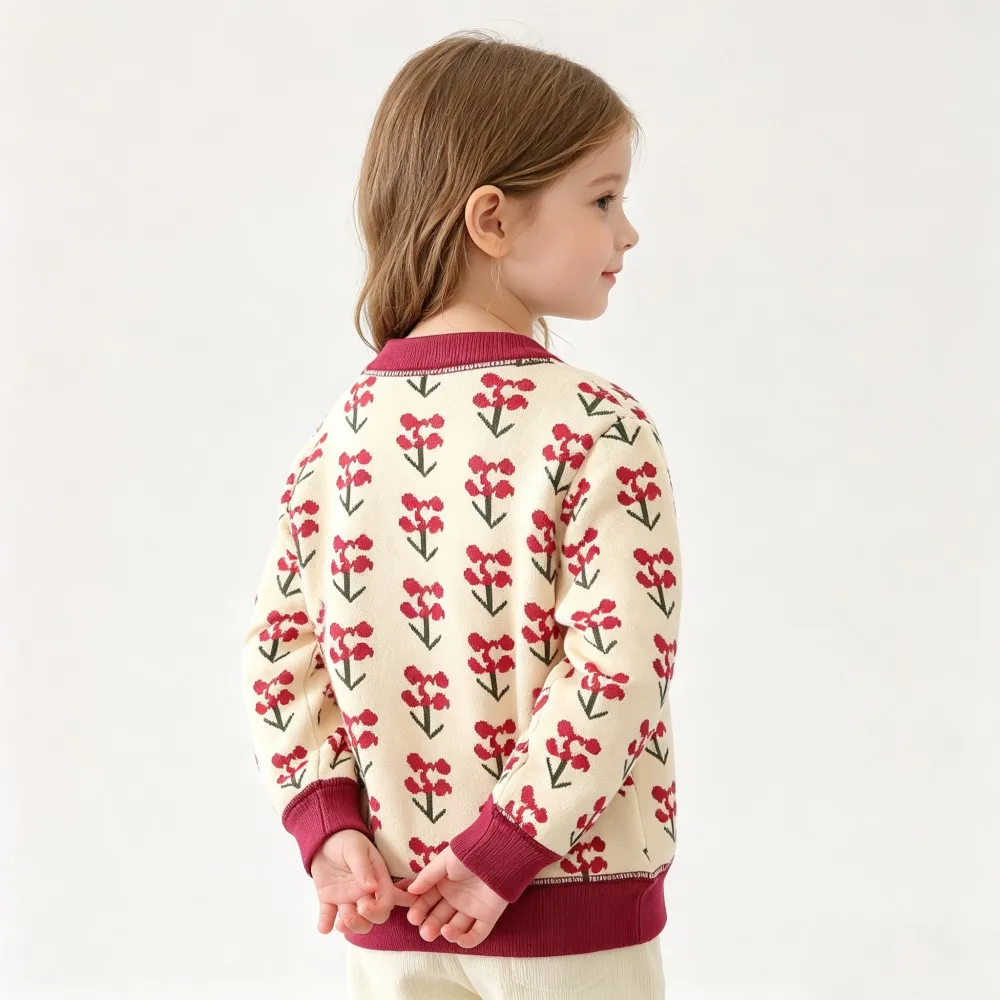 CozyCardi – Suave y cálido: chaleco de punto con bonitos estampados