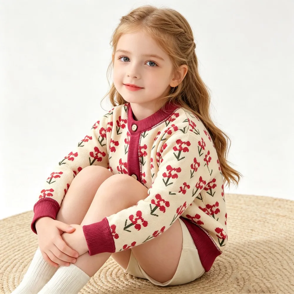 CozyCardi – Suave y cálido: chaleco de punto con bonitos estampados
