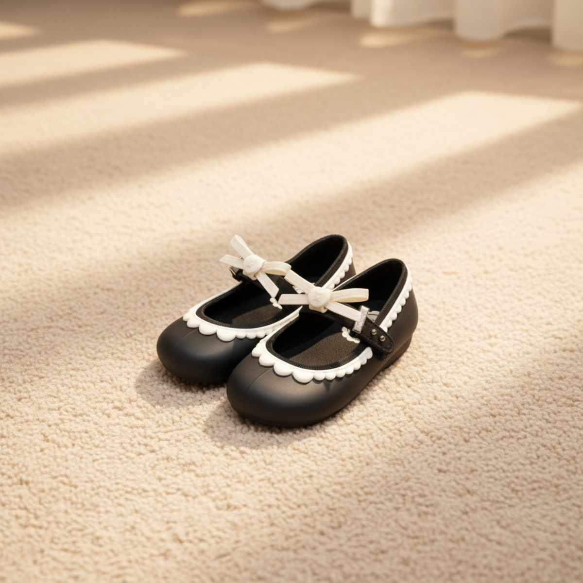 MiniChic – Elegancia y estilo – Pantuflas infantiles con lazo