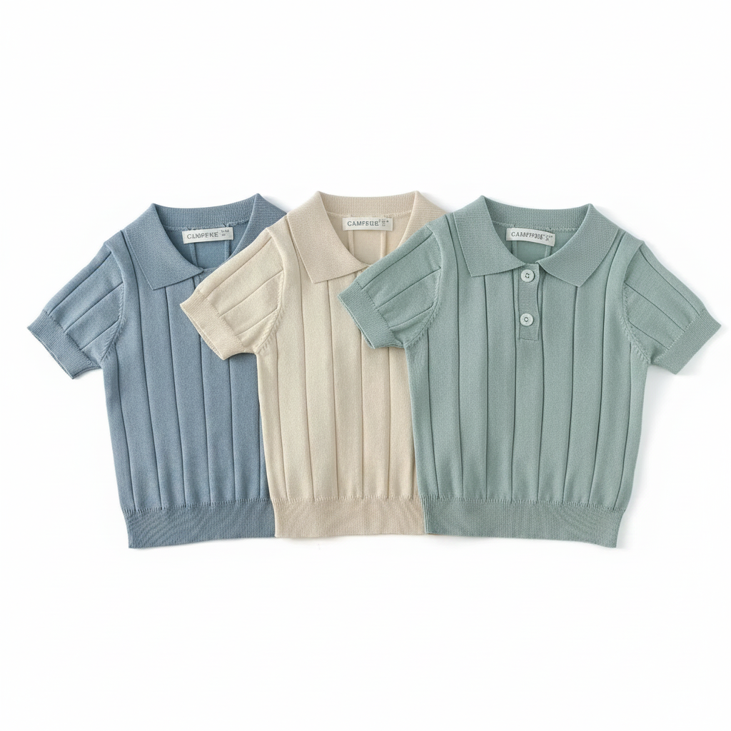 MiniLuxe – Elegante y cómoda: camiseta polo de tejido de punto