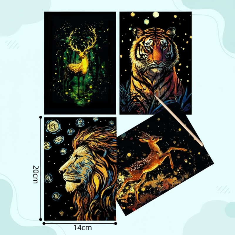 GlowArt – Glow-in-the-dark – Set de tarjetas rasca y gana