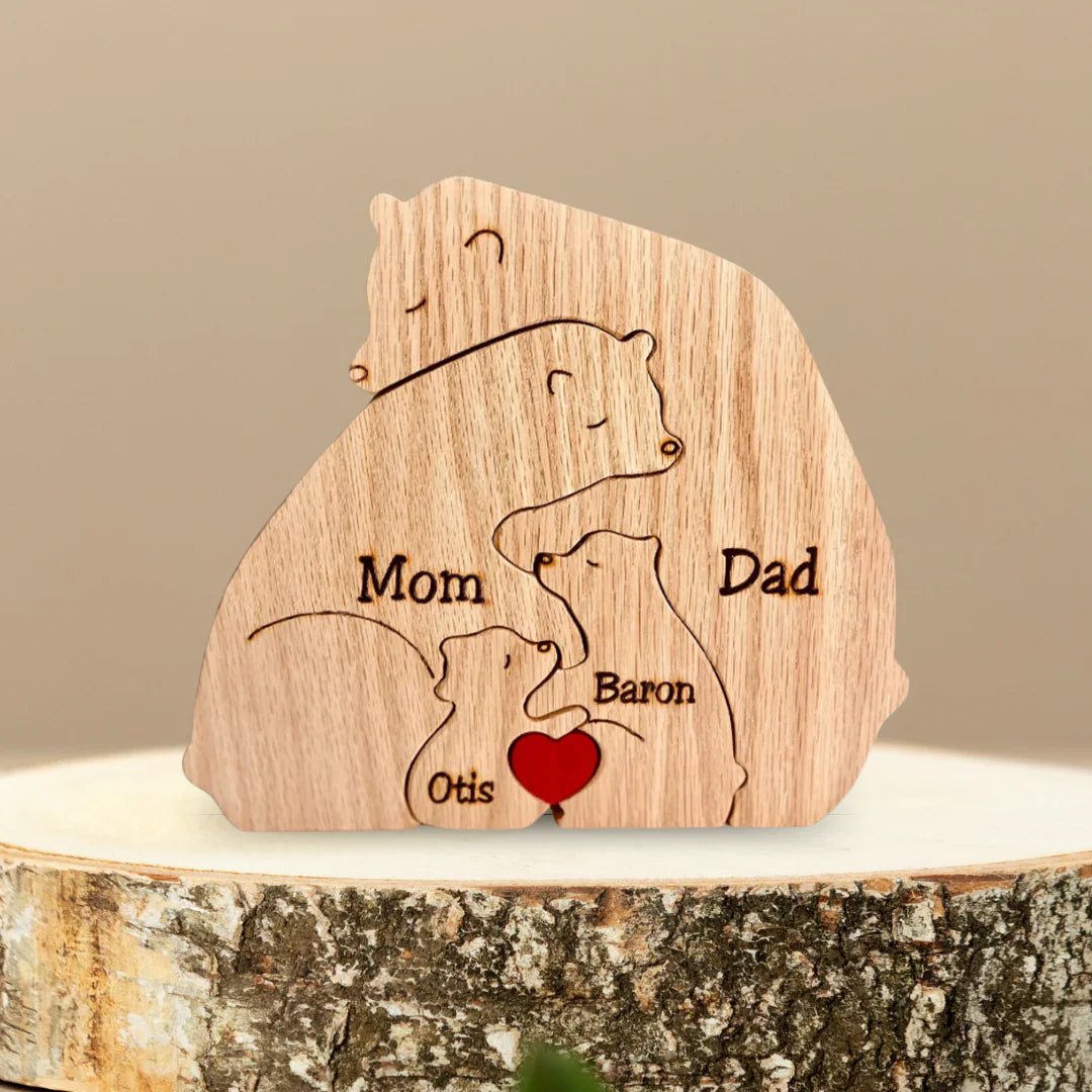Family Puzzle™ – Regalo personalizado para el Día de la Madre con una familia de ositos