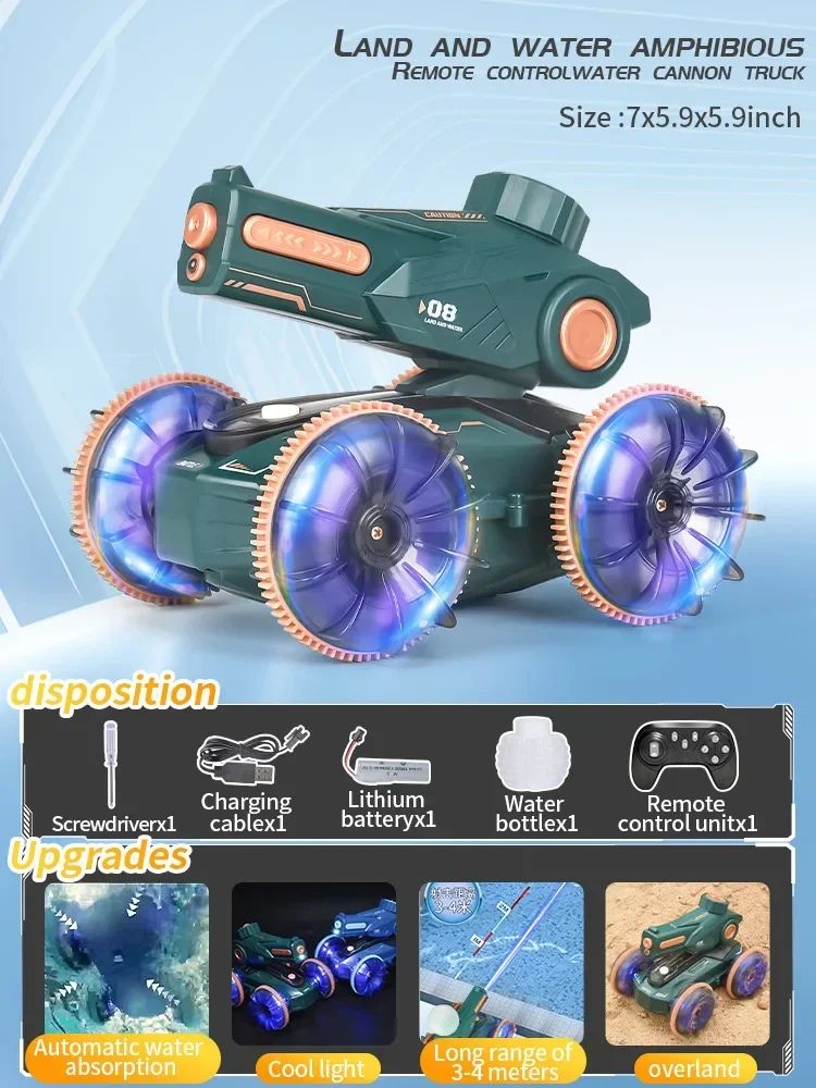 Aqua Racer™ – Doble tan duro – Coche de carreras RC anfibio
