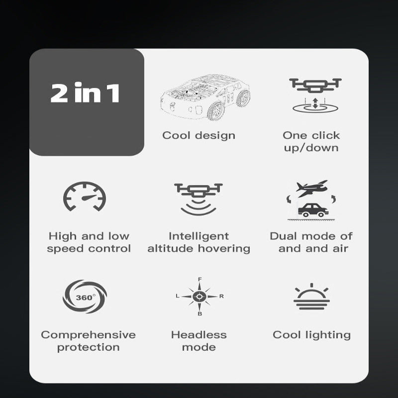 SkyDrive: innovador y espectacular, coche volador y dron RC 2 en 1 con luz LED.