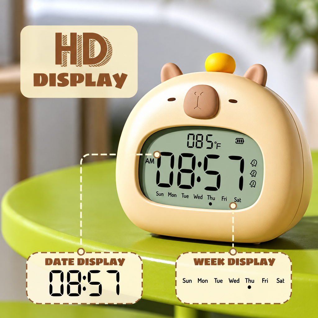 CappyClock – Bonito y multifuncional: despertador digital para niños con luz nocturna