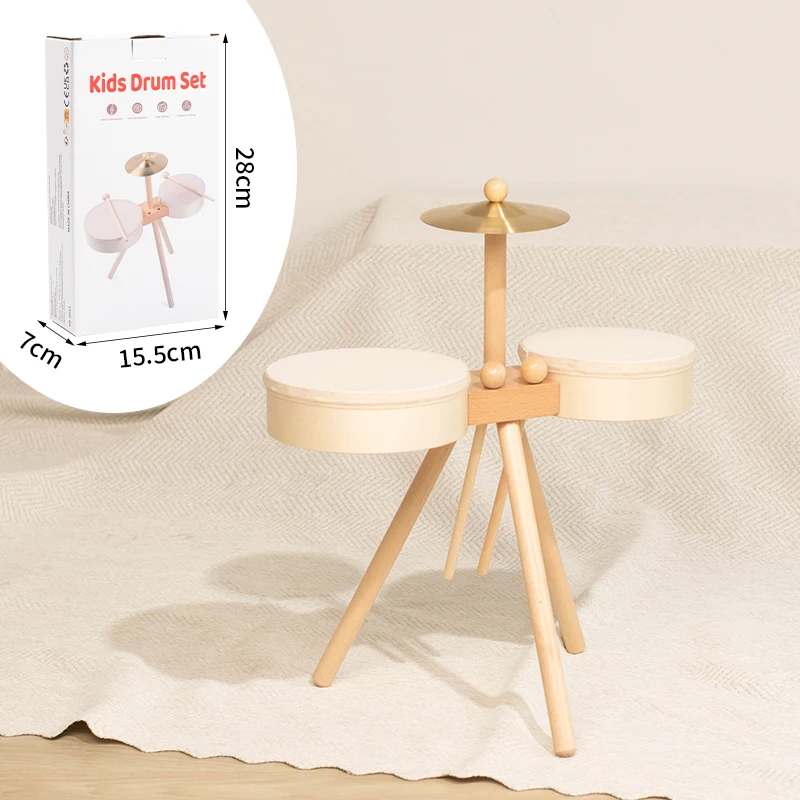 Kids Wooden Drum Toy – Música y creatividad – Set de batería para jugar
