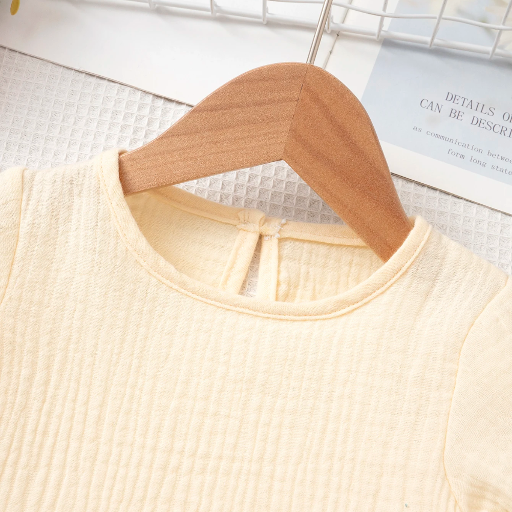 SoftCharm – Elegante y cómodo: conjunto para niñas con top con volantes y pantalón largo