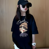 Thumbnail for CuteStyle – A la última y cómoda: camiseta con estampado de dibujos animados oversize