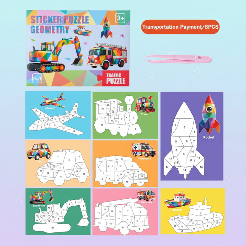 3D Sticker Puzzle – Creativo y educativo: rompecabezas geométrico en 3D