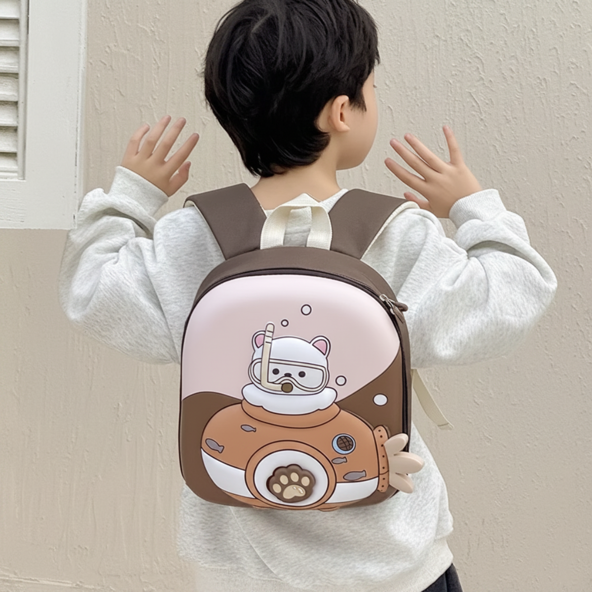 KiddoPack – Bonita y práctica: mochila infantil con patita luminosa