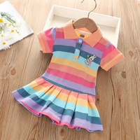 Thumbnail for RainbowBabe – Fresco y colorido – Vestido polo para niña