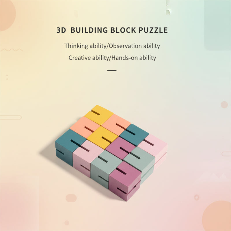 WoodCraft – Desafiante y educativo – Puzzle de bloques de construcción de madera en 3D