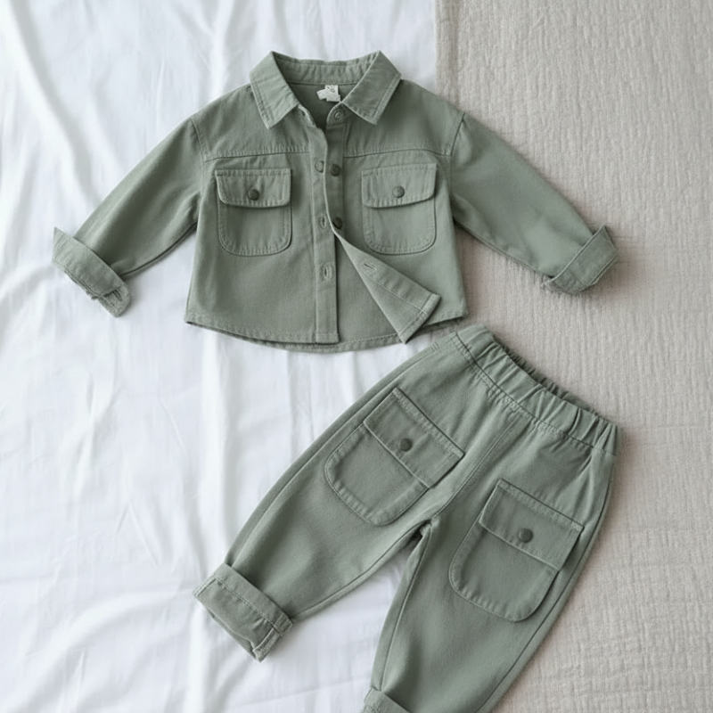 Boys Fashion – Moderno y cómodo – Conjunto cargo para niños
