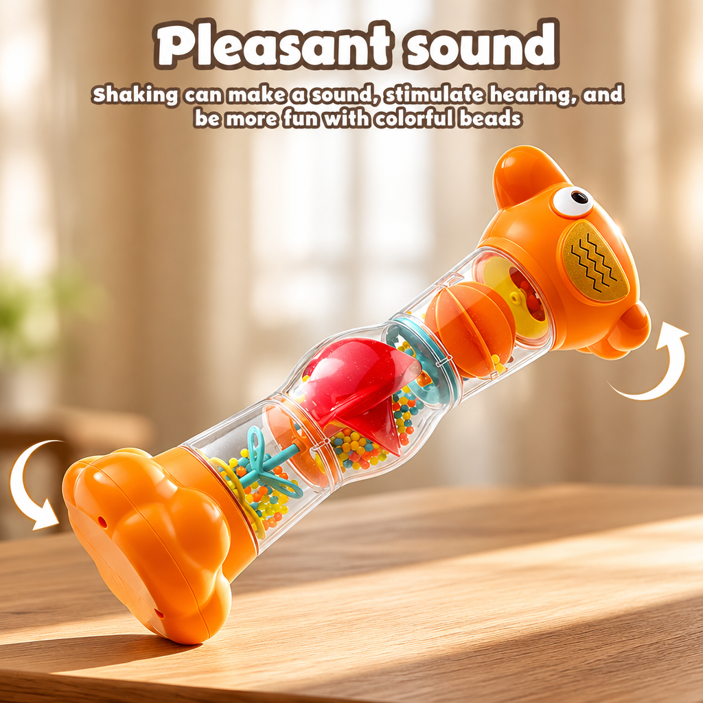 SensoryTube – Colorido y educativo: sonajero con tubo de lluvia sensorial