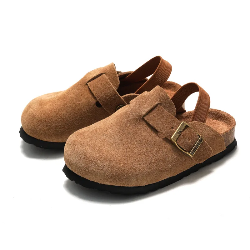 LittleWalk – Cómodas y modernas: sandalias tipo zueco de ante
