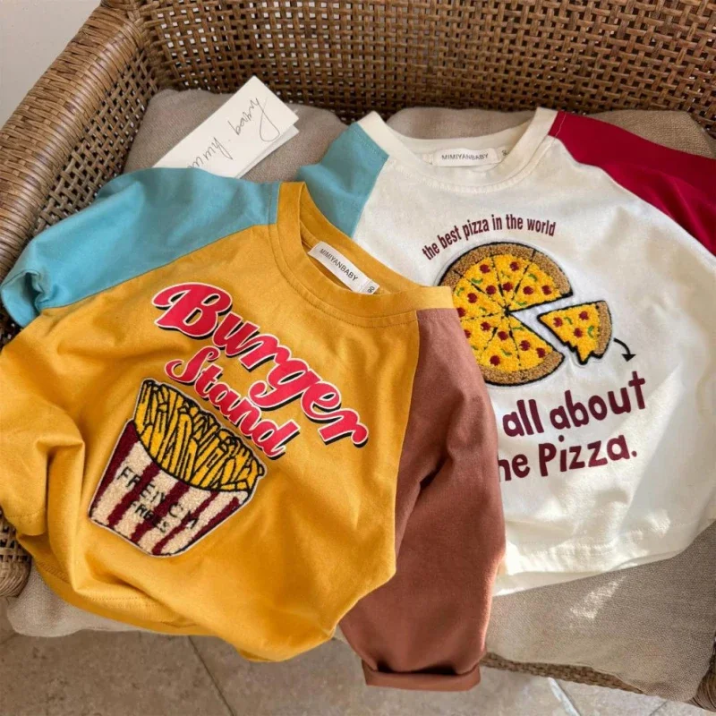 LittleRetro – Atrevido y moderno: camiseta de manga larga para niños con estampado gráfico