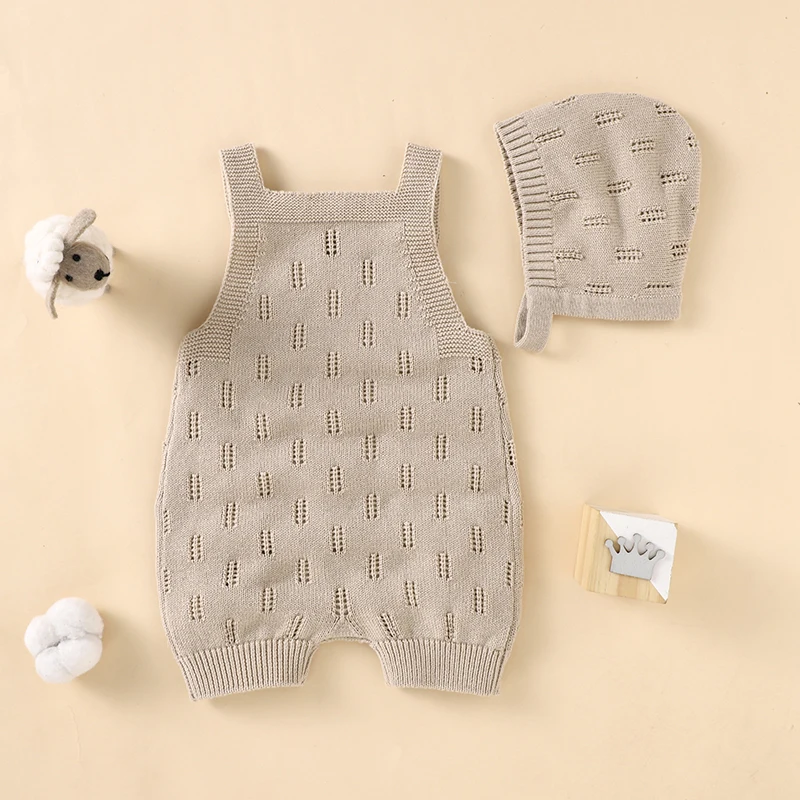 MiniCozy – Suave y cómodo: peto de punto para bebé con gorrito