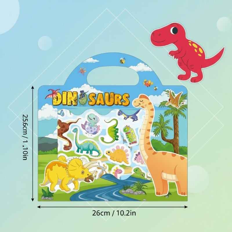 StickerFun – Colorido e instructivo - Libro de pegatinas reutilizable