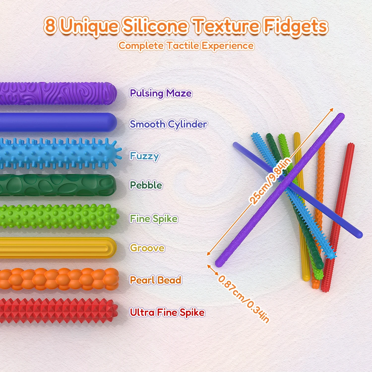 SensoryFlex – Relajantes e interactivos: palitos sensoriales para jugar con las manos