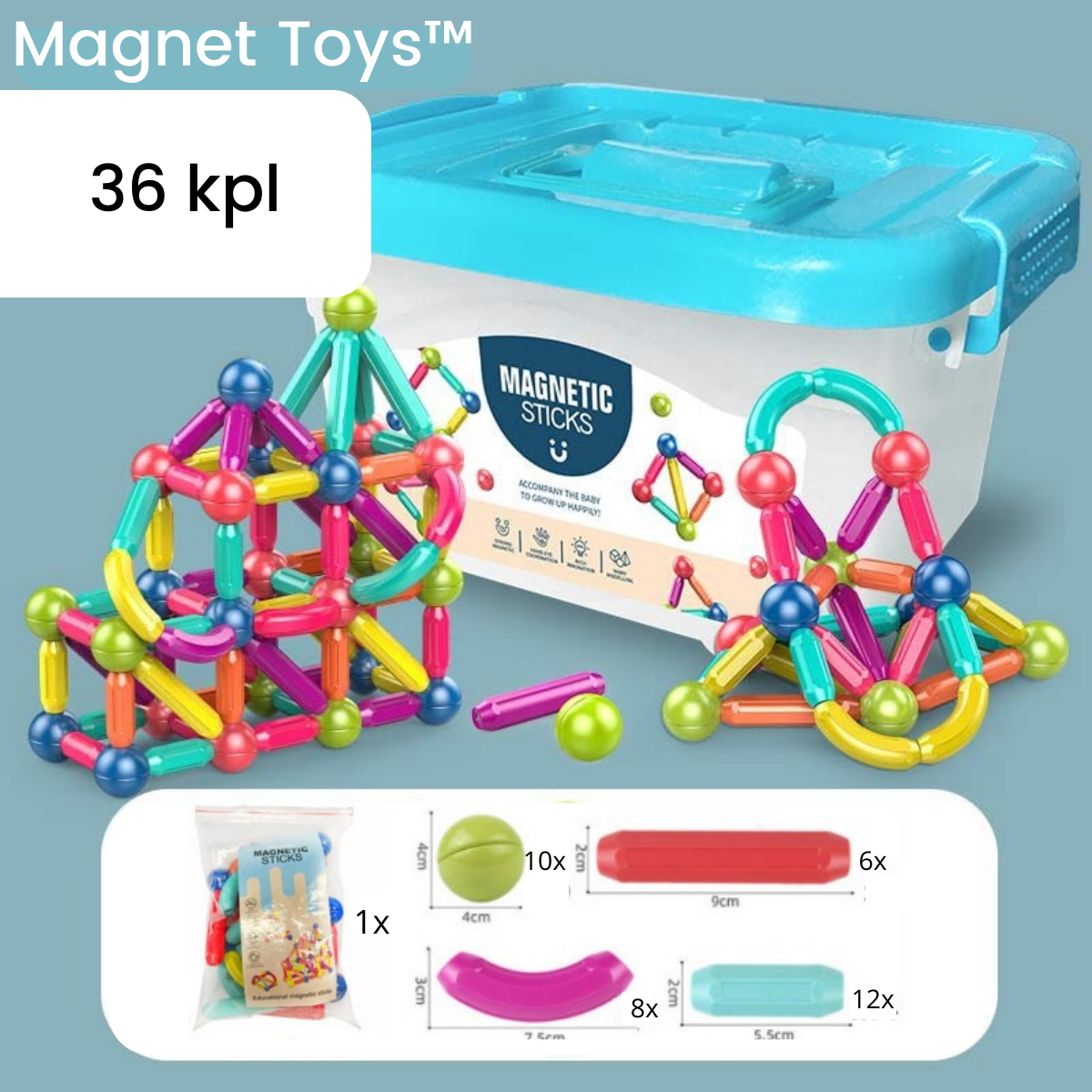 Magnet Toys™ - Sea creativo con los imanes - Barras magnéticas