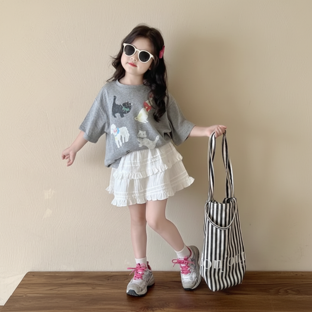 CatFun – Estilo informal y divertido – Camiseta oversize con estampado de gatos