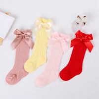 Thumbnail for LittleCharm – Suaves y elegantes: calcetines hasta la rodilla para niñas con lazo