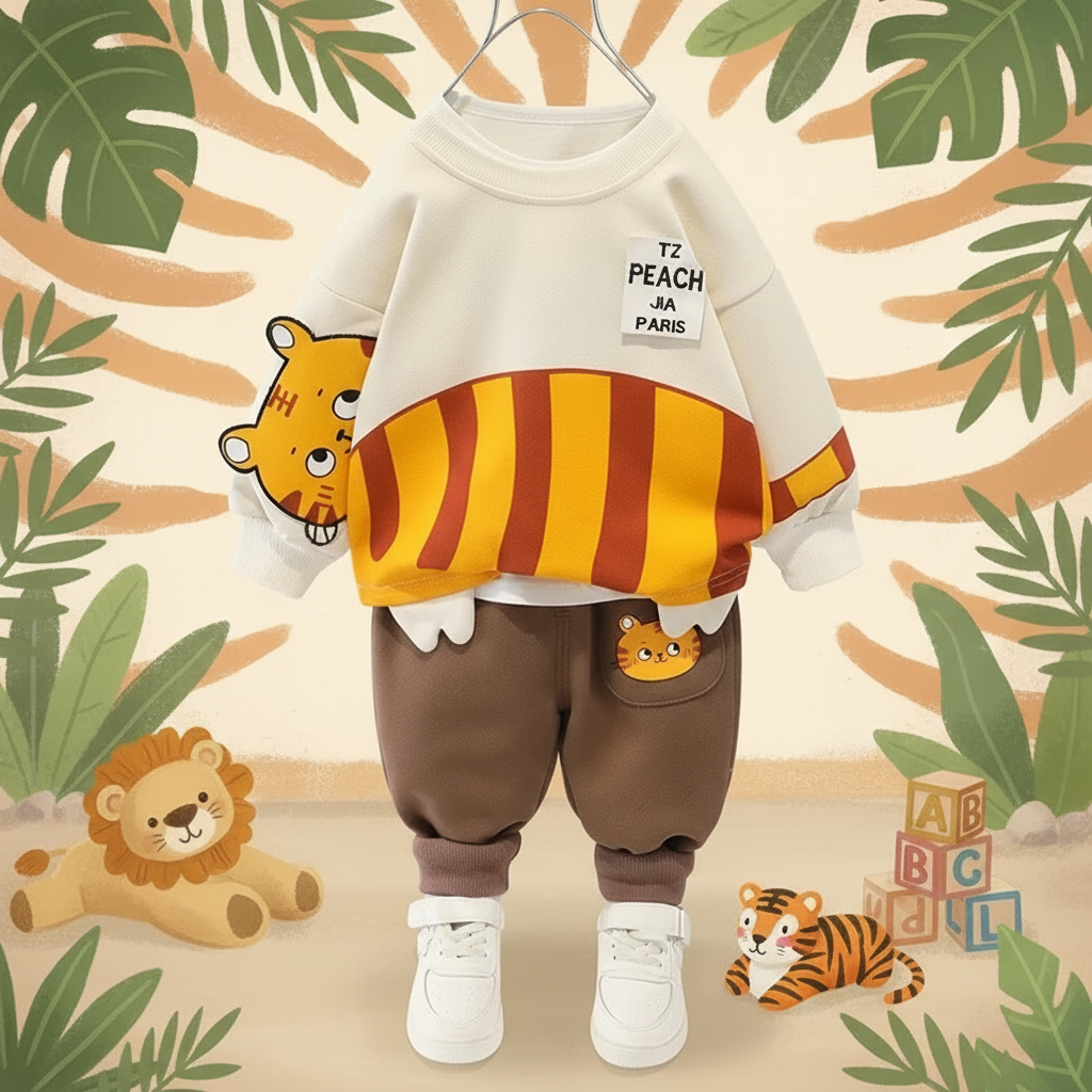 Mini Fashion™ - Cálido y suave: conjunto de ropa infantil de dos piezas