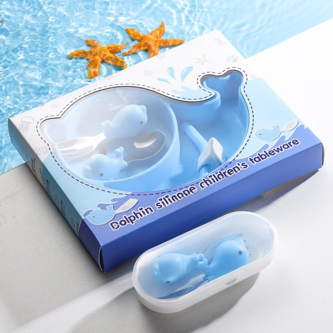 MiniMeal – Seguro y antideslizante: juego de mesa para niños con cubiertos de silicona