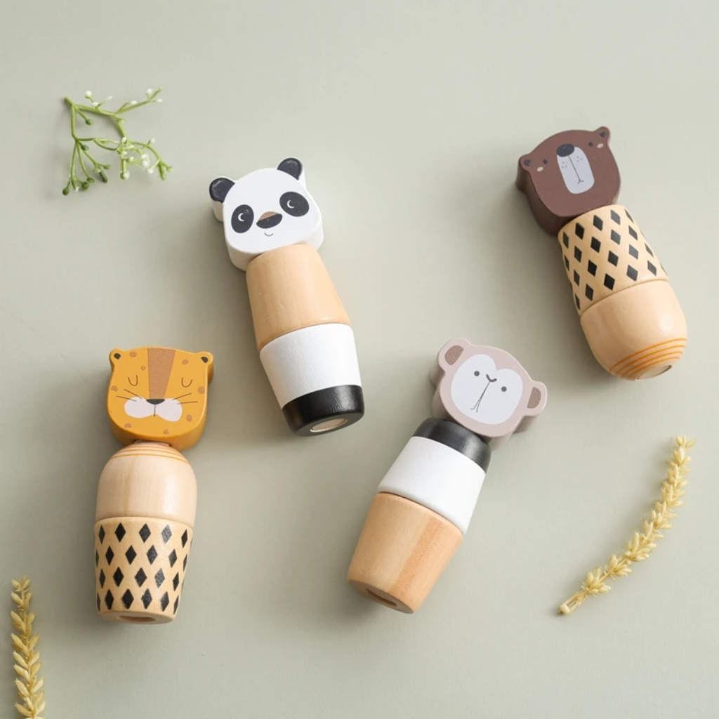 WoodyFriends – Motricidad y diversión – Juguetes apilables de madera con forma de animales