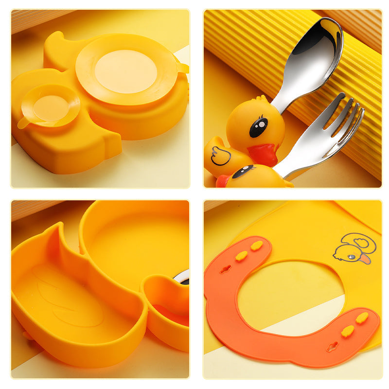 MiniMeal – Seguro y antideslizante: juego de mesa para niños con cubiertos de silicona