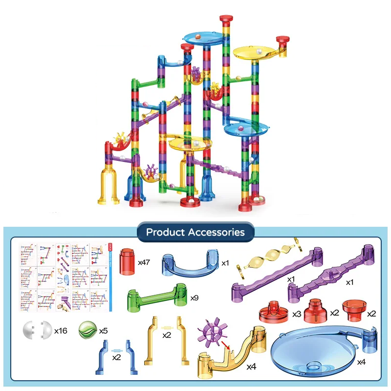 MarbleRun – Seguro y educativo - Juego de construcción de pistas de canicas