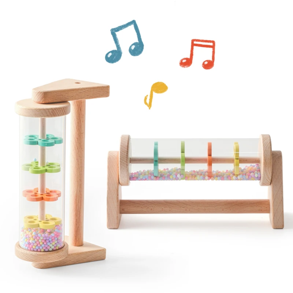 TinyMelody – Relajante y educativo: juguetes musicales de madera con sonido de lluvia
