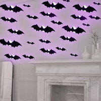 Thumbnail for SpookyGlow – Espeluznante y evocador: decoración de pared LED con murciélagos de Halloween