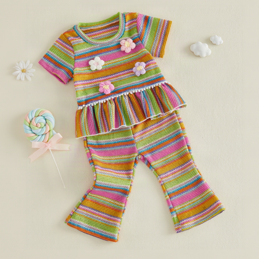 RainbowBloom – Colorido y adorable – Conjunto infantil «Flower Power»